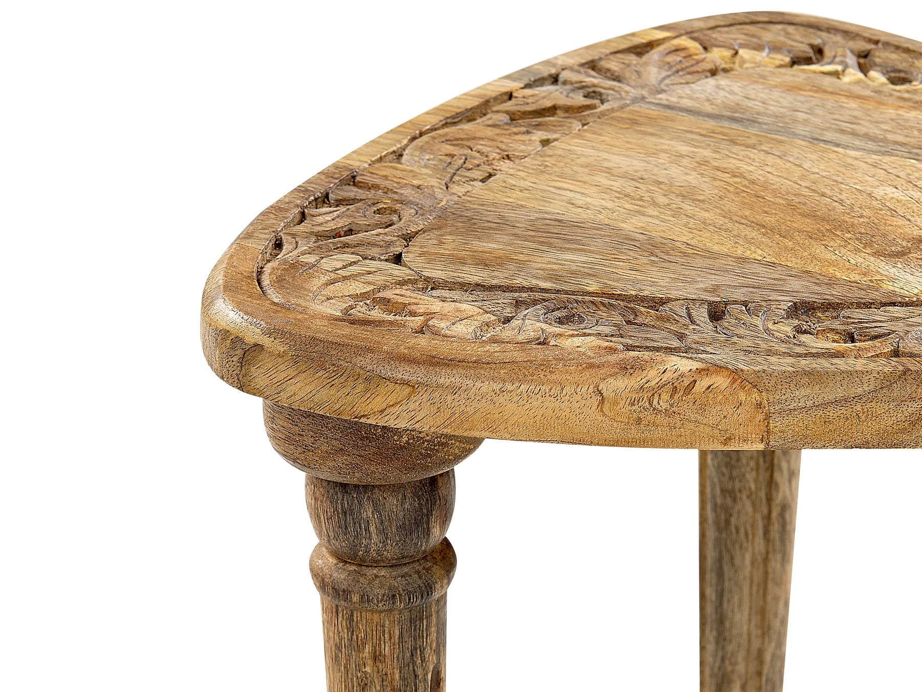 Set of 2 Side Tables SAORA Mango Wood Light Brown