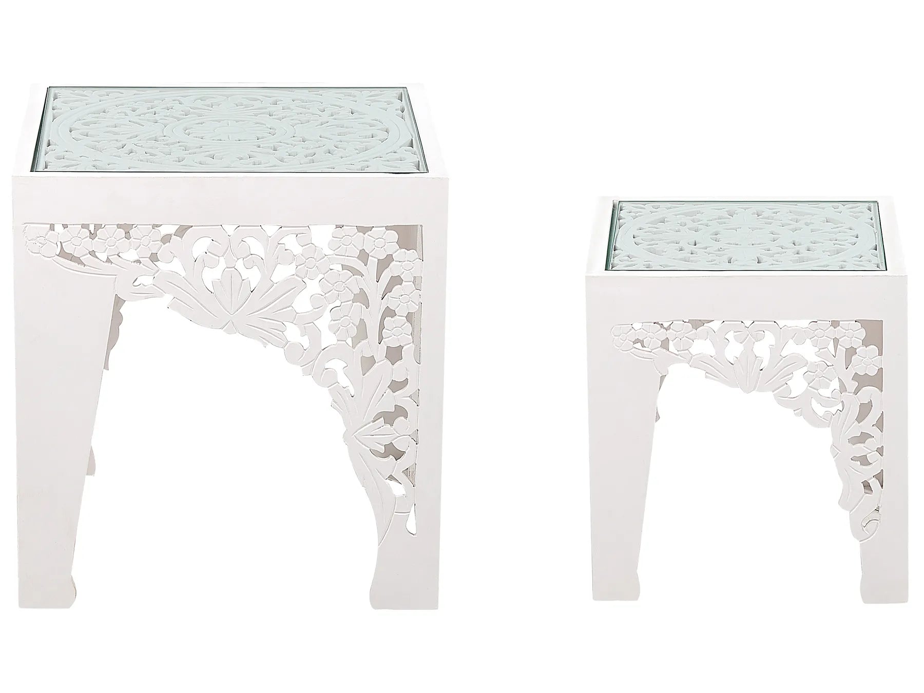Set of 2 Side Tables AMADPUR White