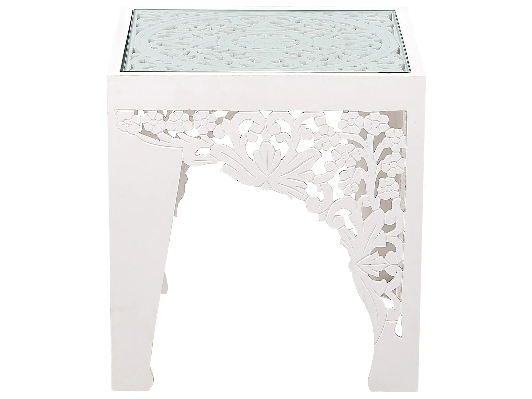 Set of 2 Side Tables AMADPUR White