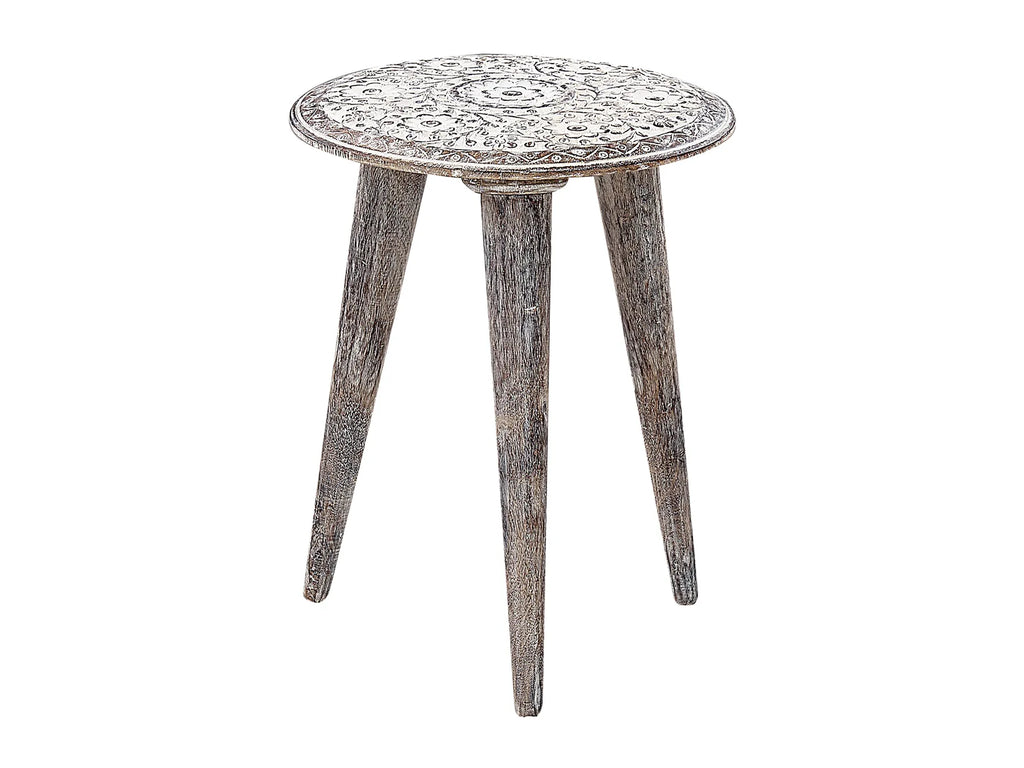 Set of 2 Side Tables BARJU Mango Wood White