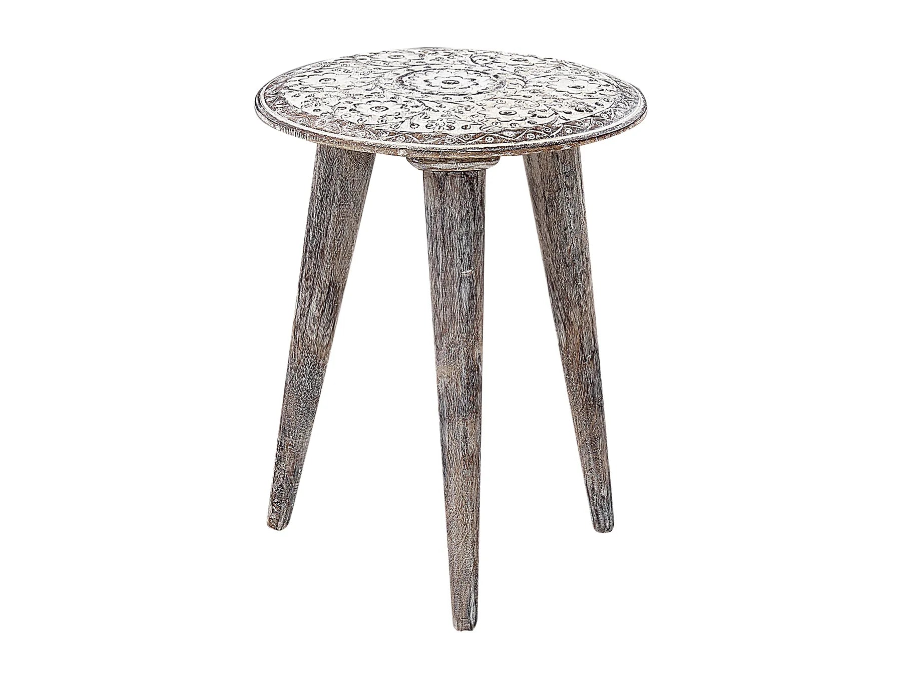 Set of 2 Side Tables BARJU Mango Wood White