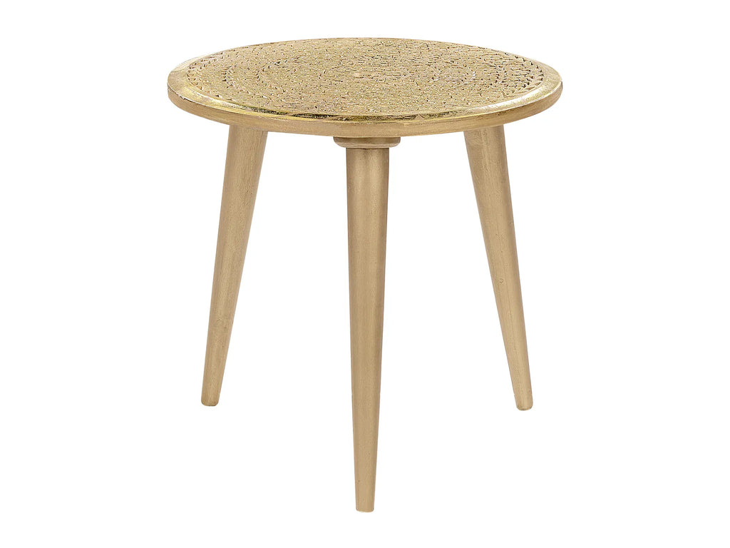 Set of 2 Side Tables NARRA Mango Wood Gold