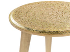 Set of 2 Side Tables NARRA Mango Wood Gold
