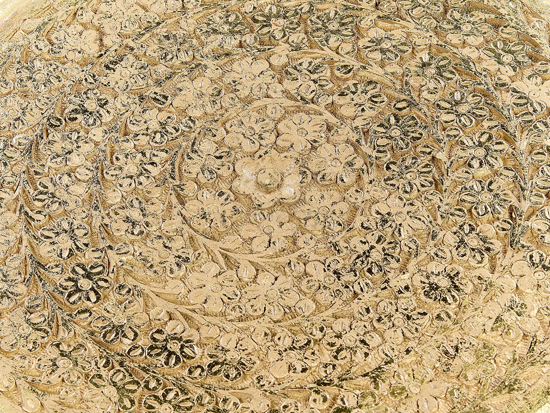 Set of 2 Side Tables NARRA Mango Wood Gold