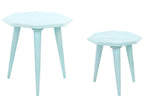Set of 2 Side Tables KANRI Light Blue