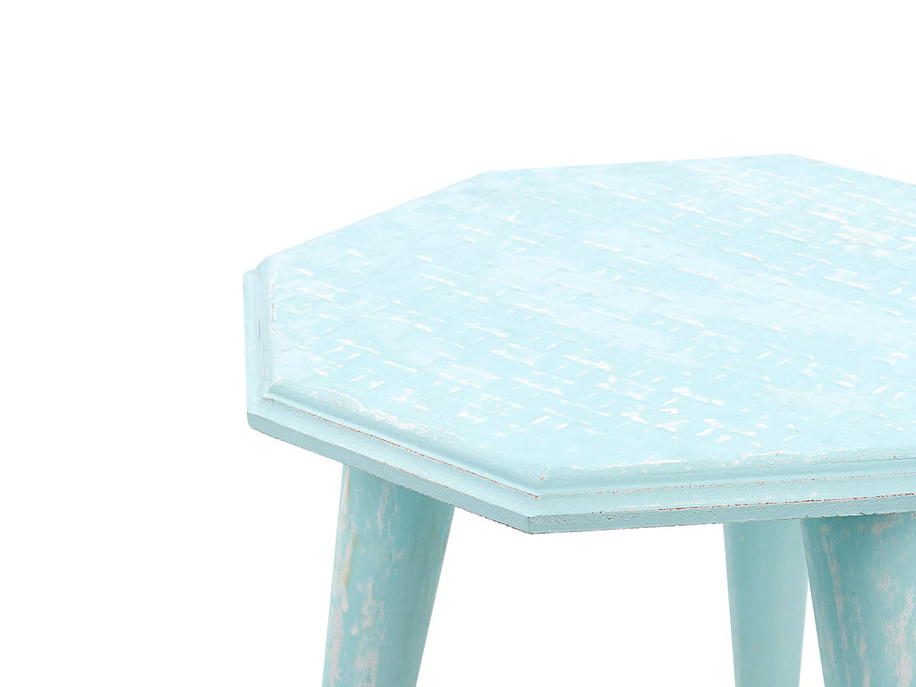Set of 2 Side Tables KANRI Light Blue