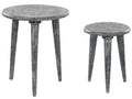 Set of 2 Side Tables JATRA Mango Wood Grey