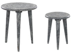 Set of 2 Side Tables JATRA Mango Wood Grey