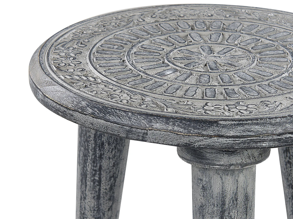 Set of 2 Side Tables JATRA Mango Wood Grey
