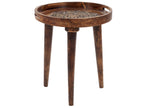 Set of 2 Side Tables ASTAI Mango Wood Dark Brown