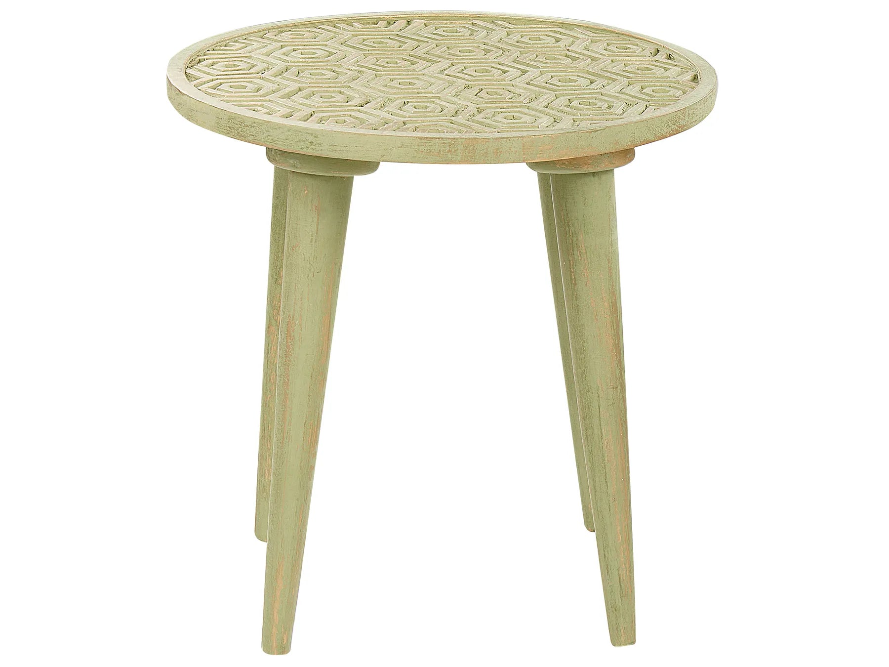 Set of 2 Side Tables MAHARO Mango Wood Light Green