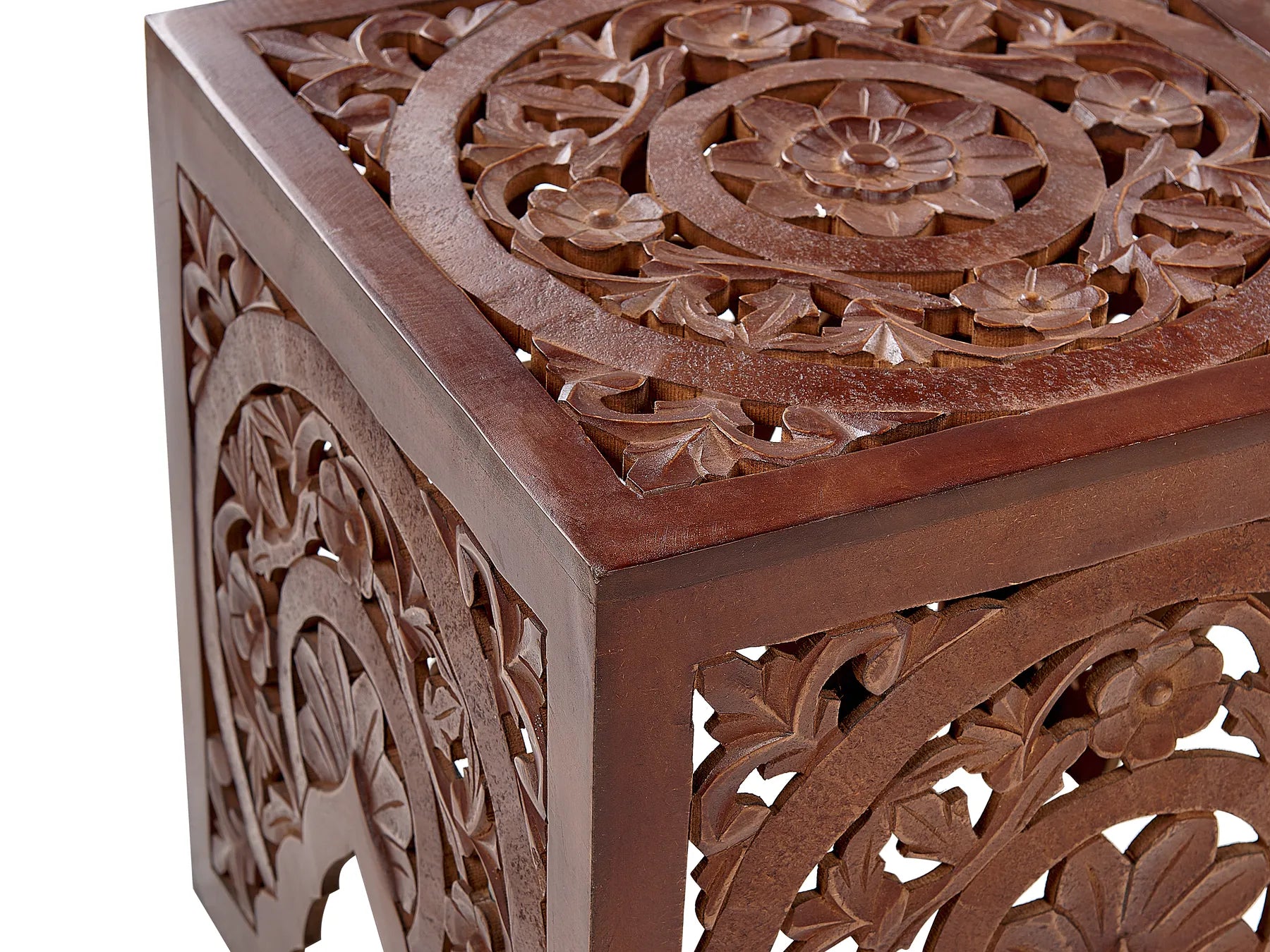Set of 2 Side Tables SHUKUR Dark Brown