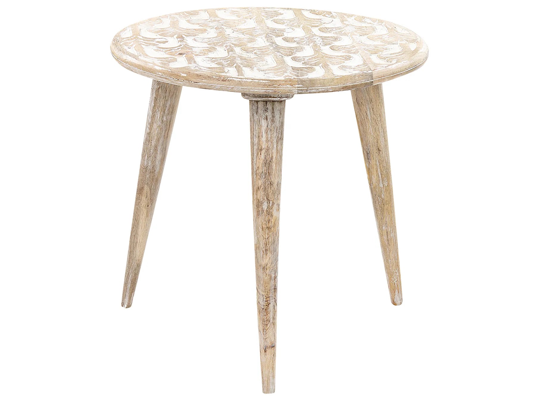 Set of 2 Side Tables HURSI Mango Wood Brown/ White