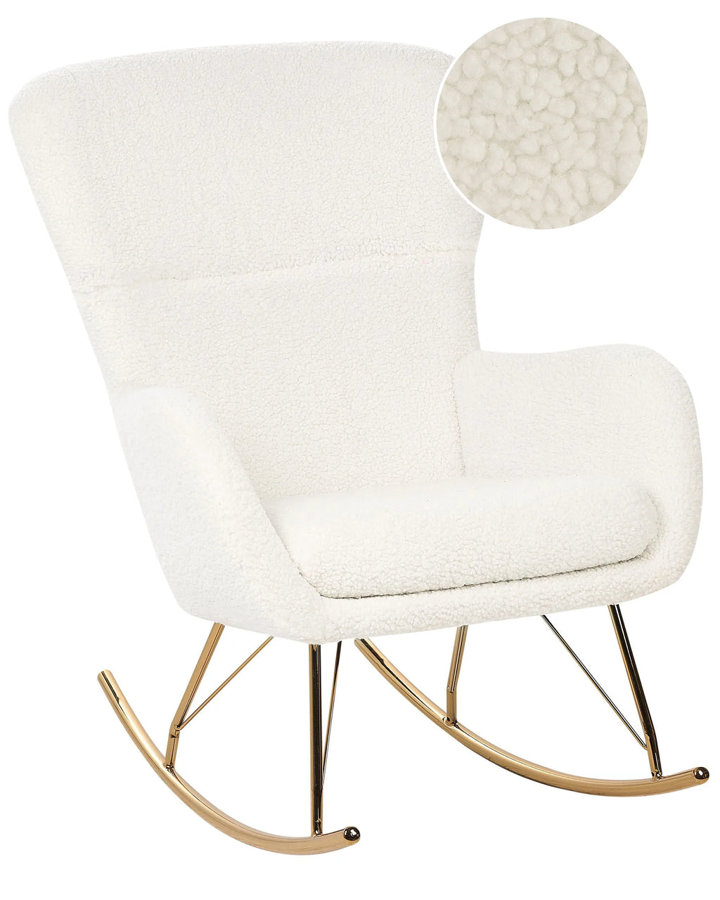 Rocking Chair ANASET Boucle White