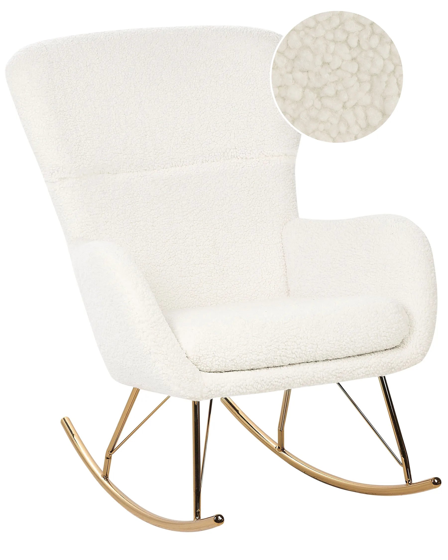 Rocking Chair ANASET Boucle White