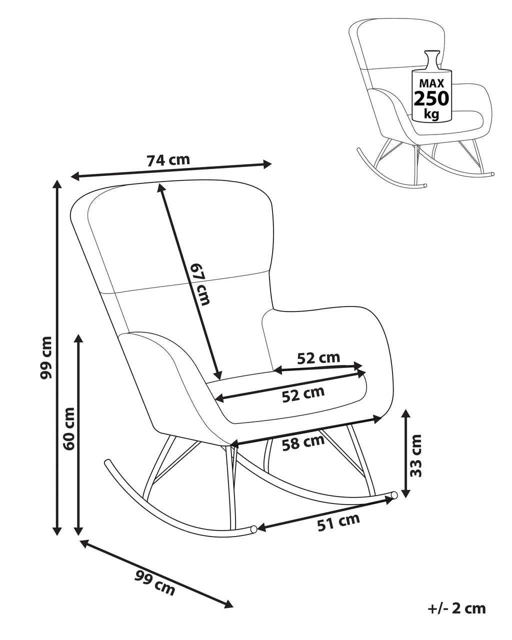 Rocking Chair ANASET Boucle Light Beige