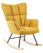 Rocking Chair OULU Fabric Yellow