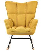 Rocking Chair OULU Fabric Yellow