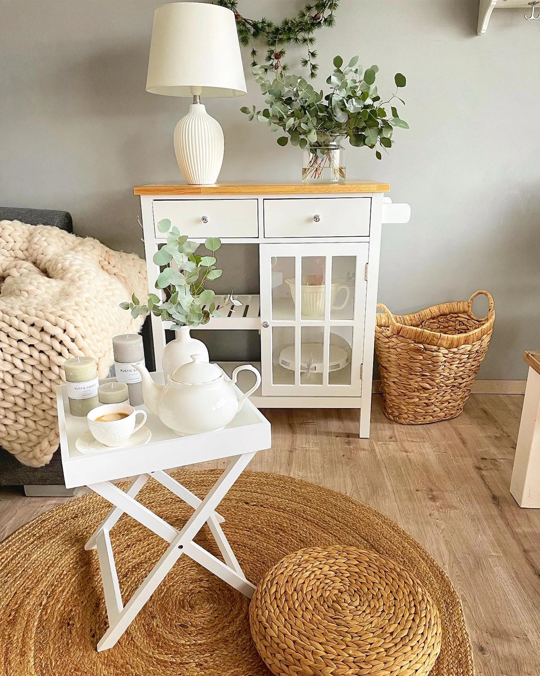 Pouffe WAHOO Water Hyacinth Beige