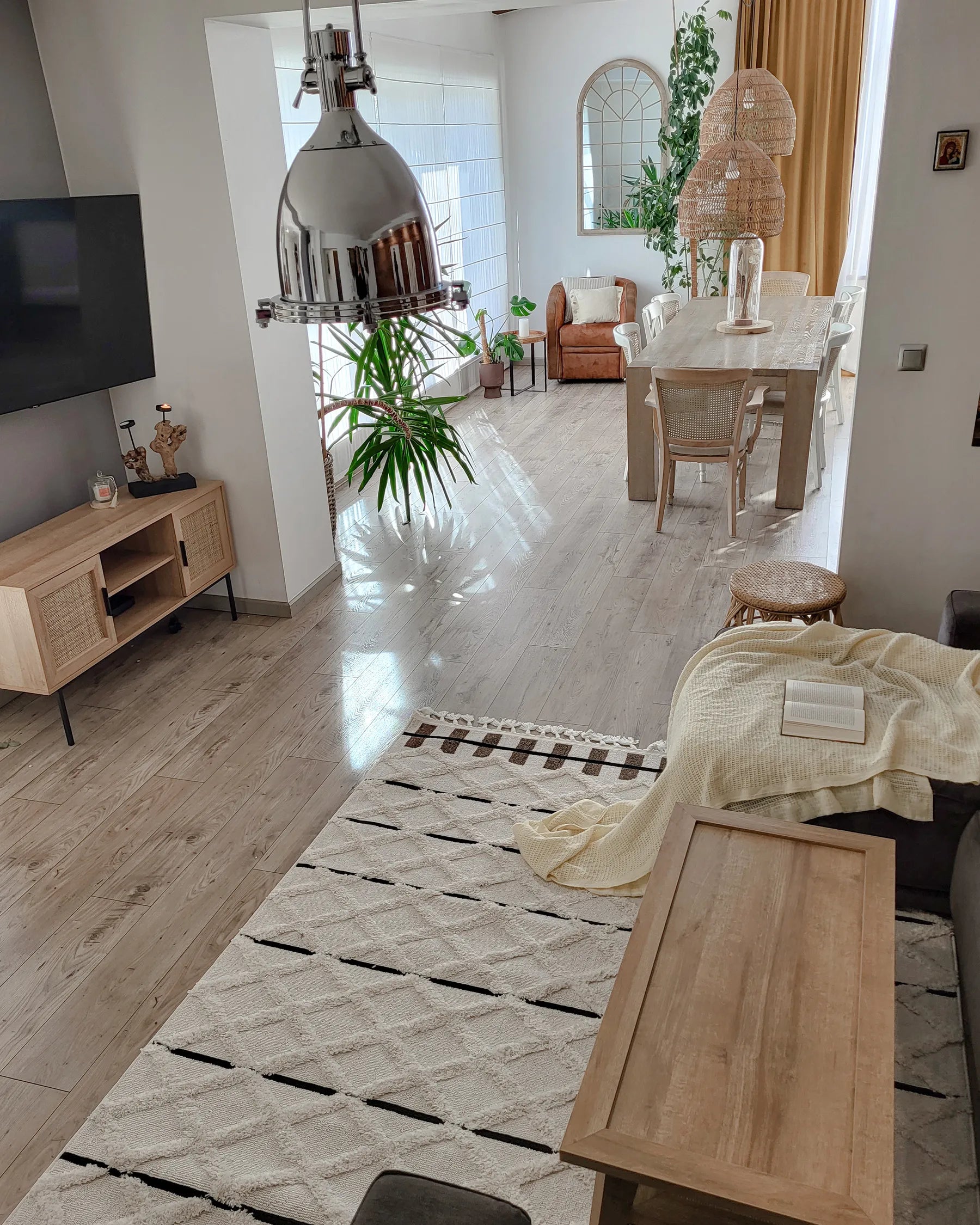 TV Stand PASCO Rattan Light Brown