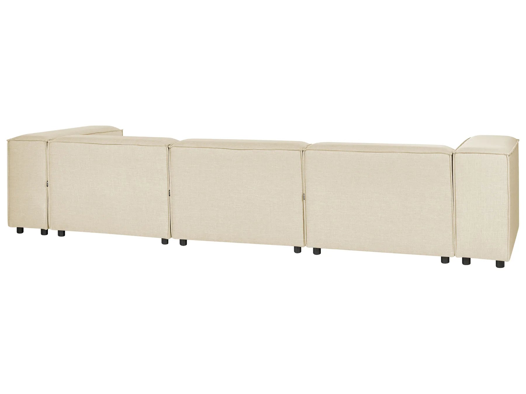 Modular Corner Sofa 3 Seater APRICA Faux Linen Beige Right Hand