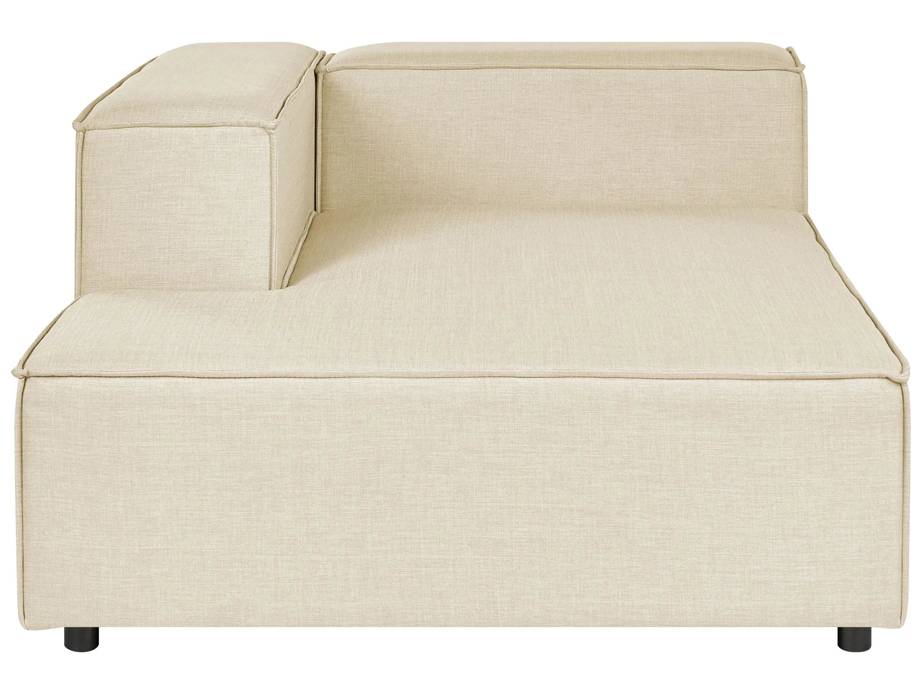 Modular Corner Sofa 3 Seater APRICA Faux Linen Beige Right Hand