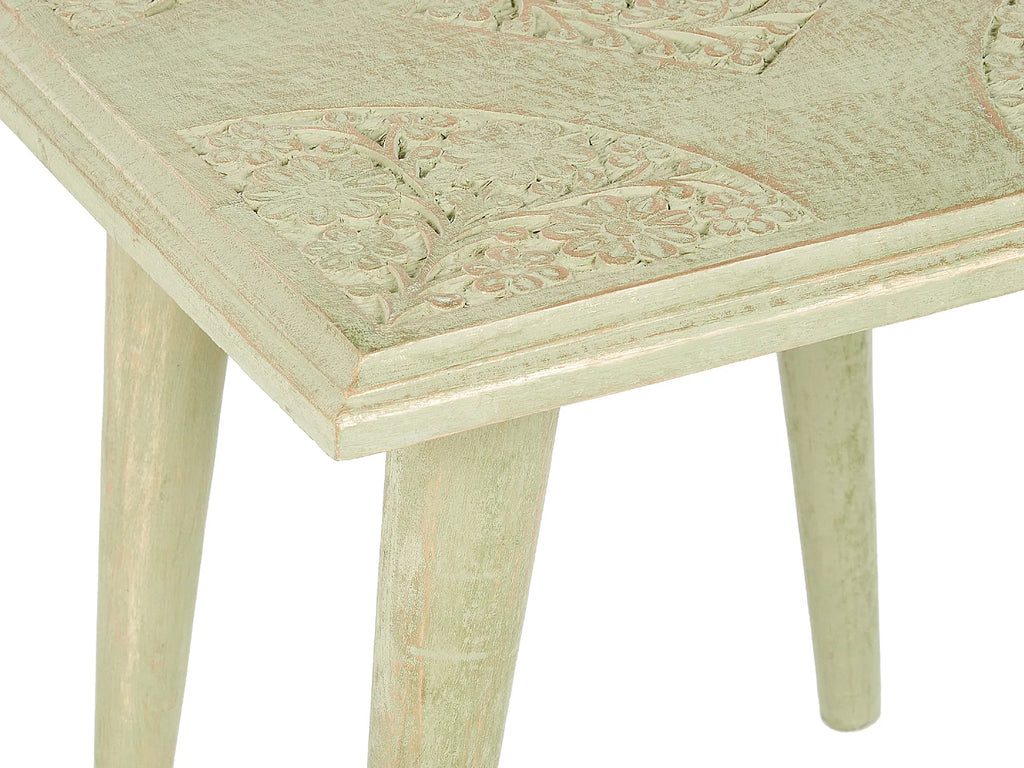Set of 2 Side Tables BELIDHA Mango Wood Light Green