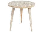 Set of 2 Side Tables UDAY Mango Wood White