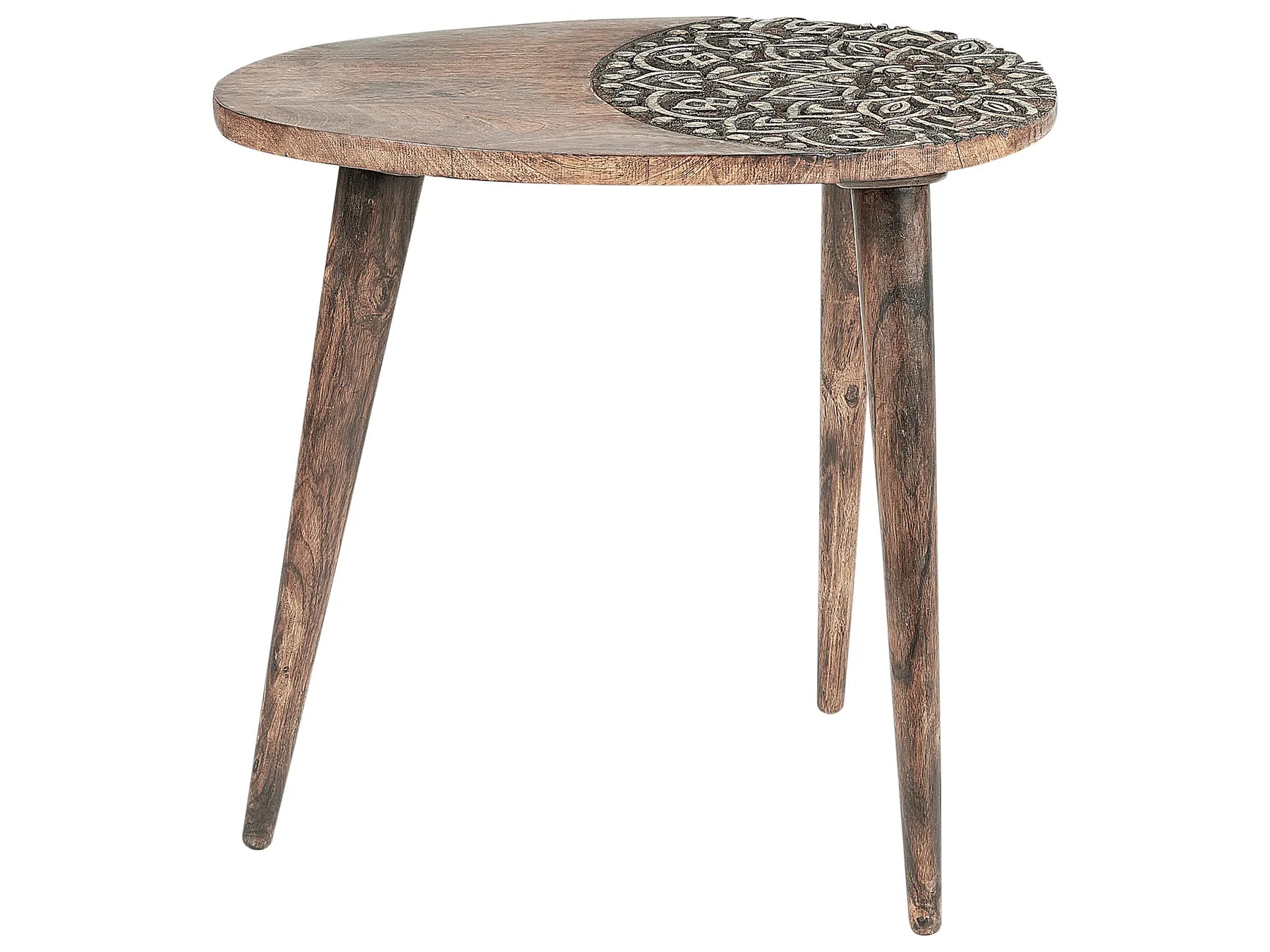Set of 2 Side Tables KHETUA Mango Wood Brown