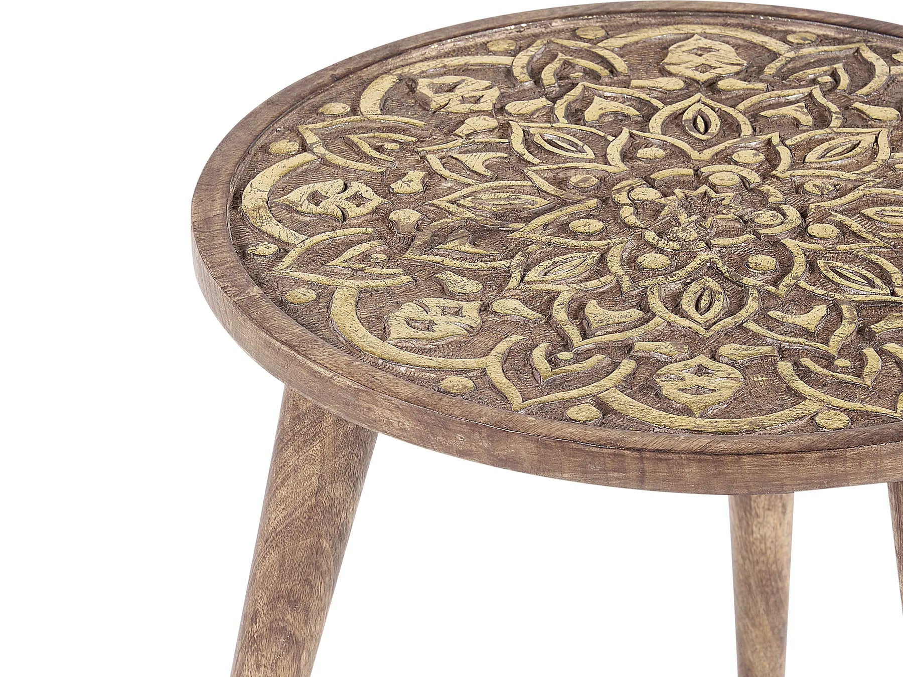 Set of 2 Side Tables RANJA Mango Wood Dark Brown