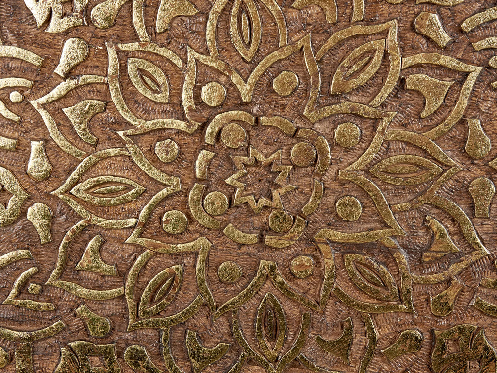 Set of 2 Side Tables RANJA Mango Wood Dark Brown