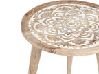Set of 2 Side Tables SAKITA Mango Wood Brown/ White