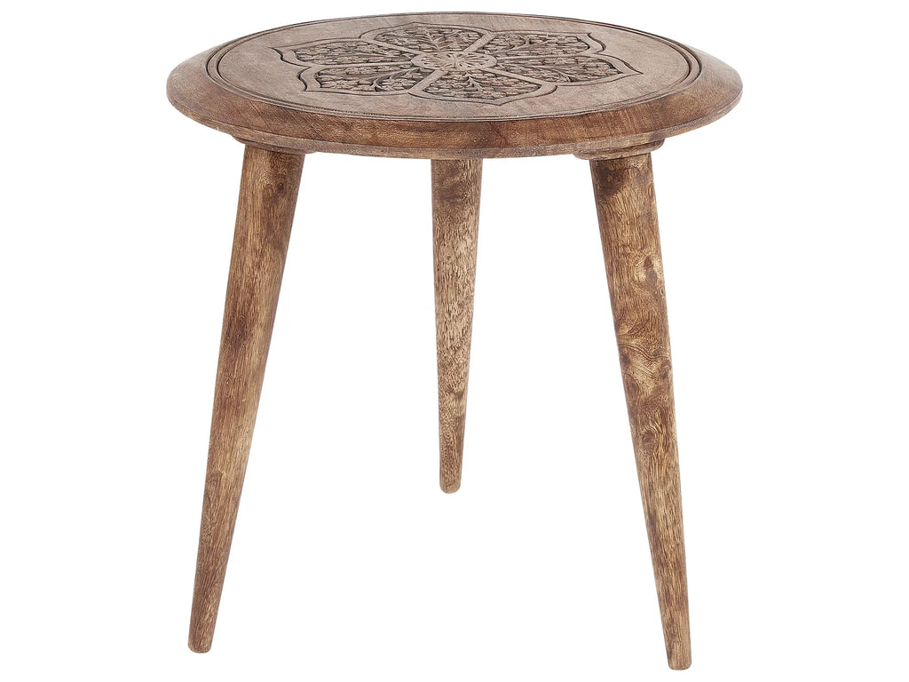 Set of 2 Side Tables TURUA Mango Wood Brown