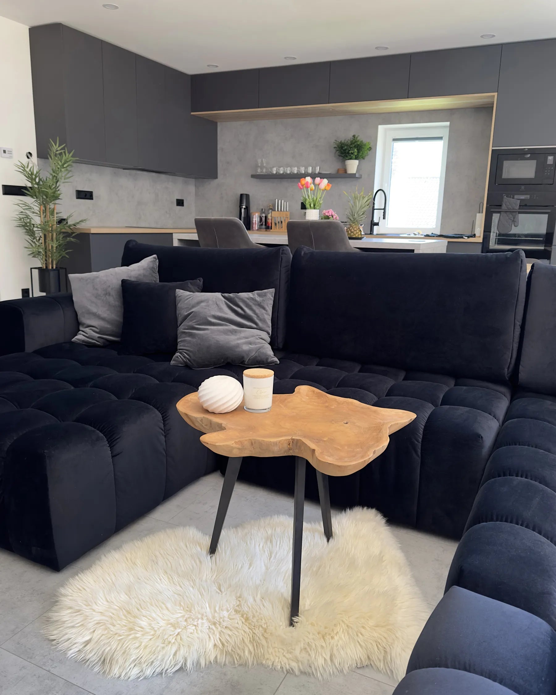 Side Table ELSA Teak Wood Brown