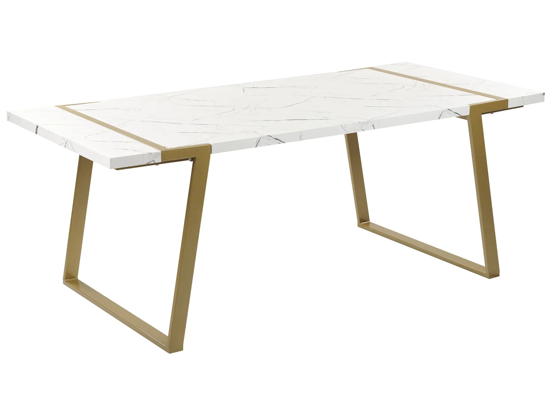 Dining Table MARTYNIKA White Marble 200 cm 90 cm