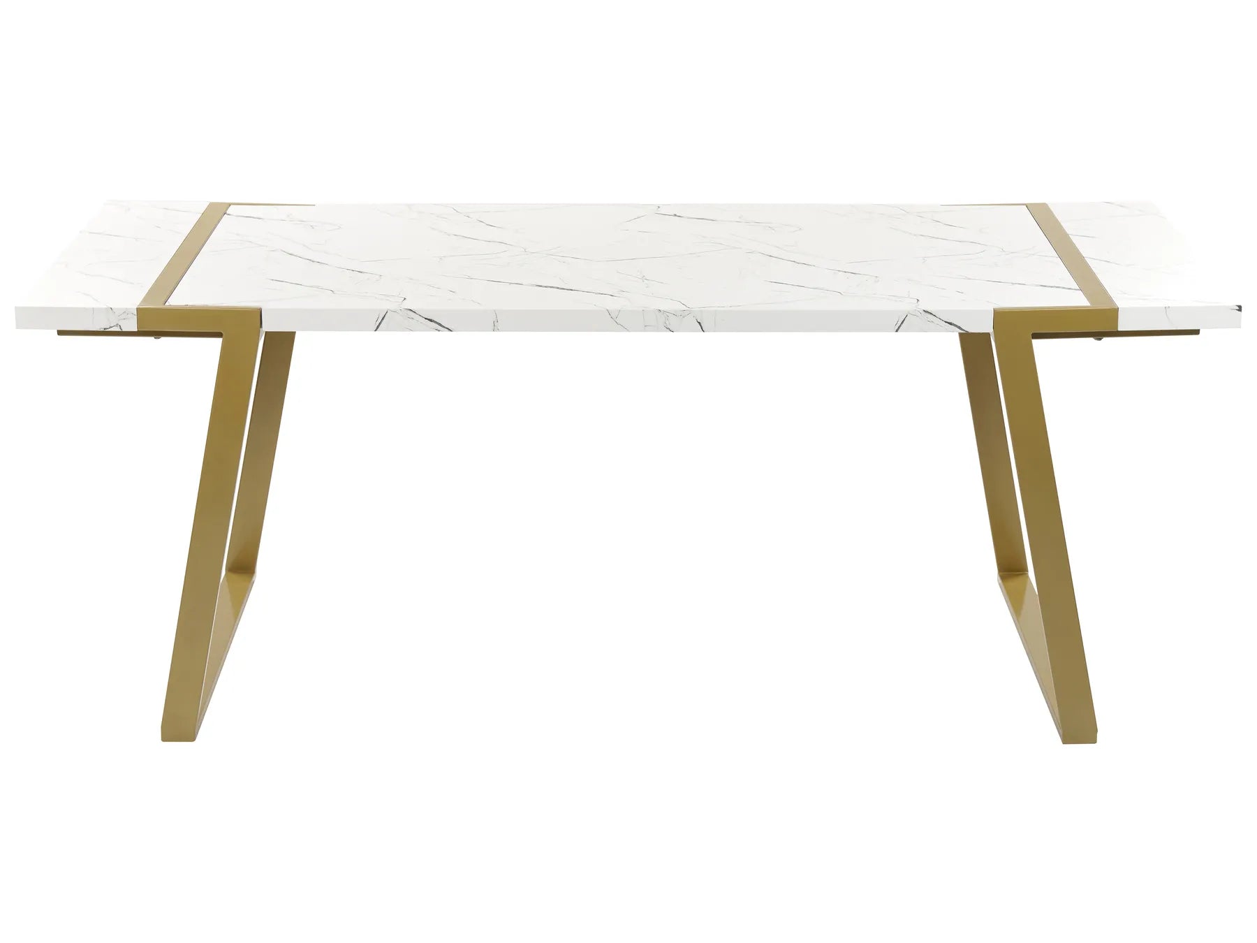 Dining Table MARTYNIKA White Marble 200 cm 90 cm
