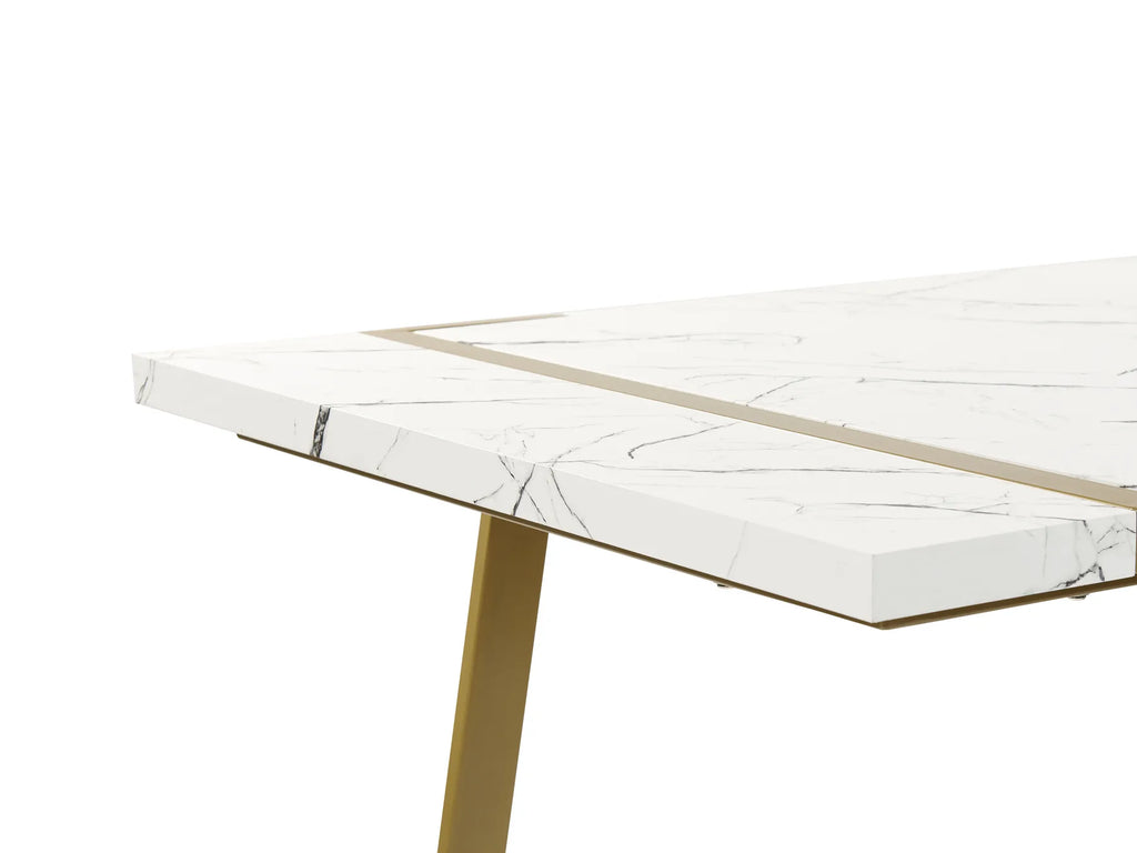 Dining Table MARTYNIKA White Marble 200 cm 90 cm