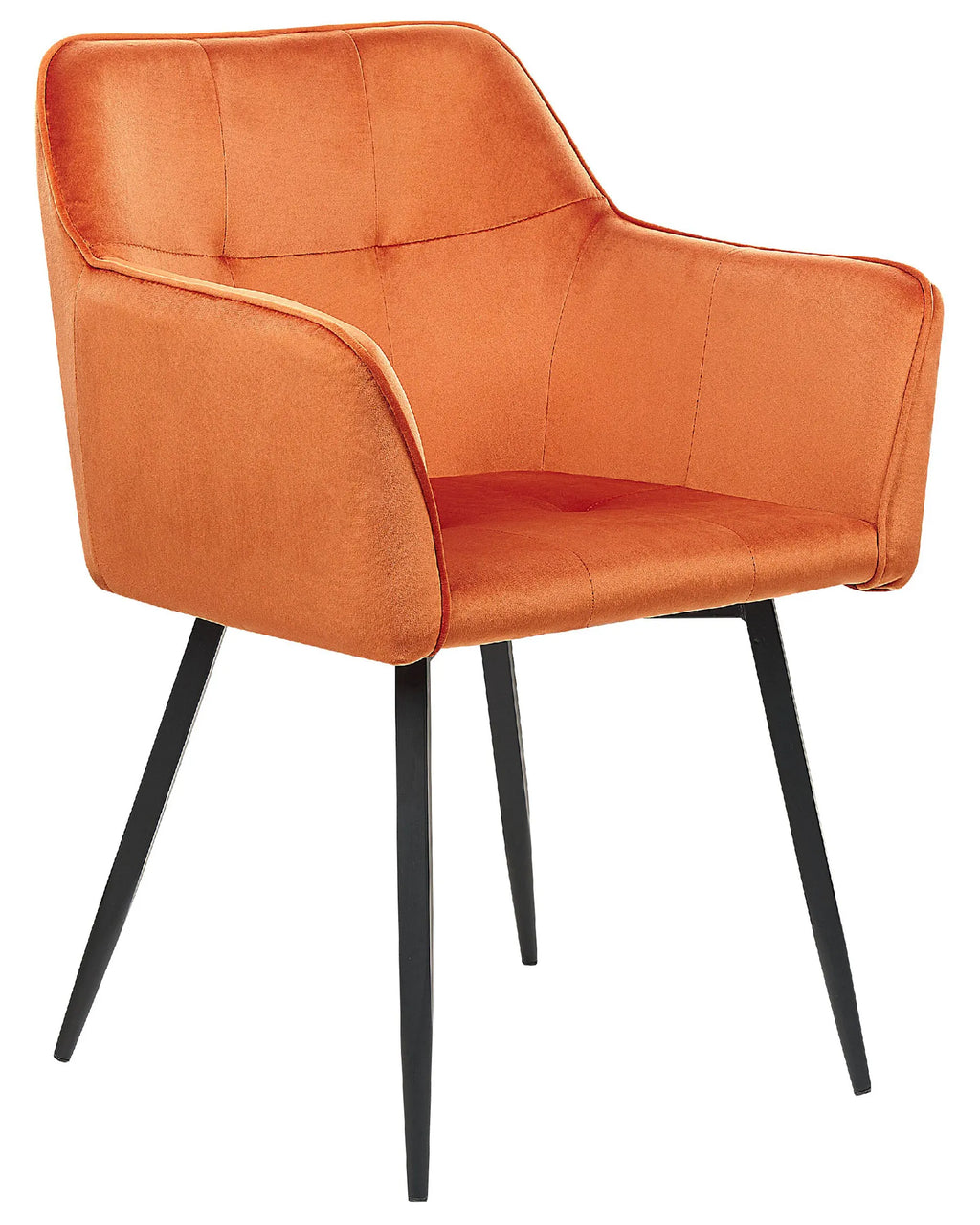 Set of 2 Dining Chairs Velvet Orange