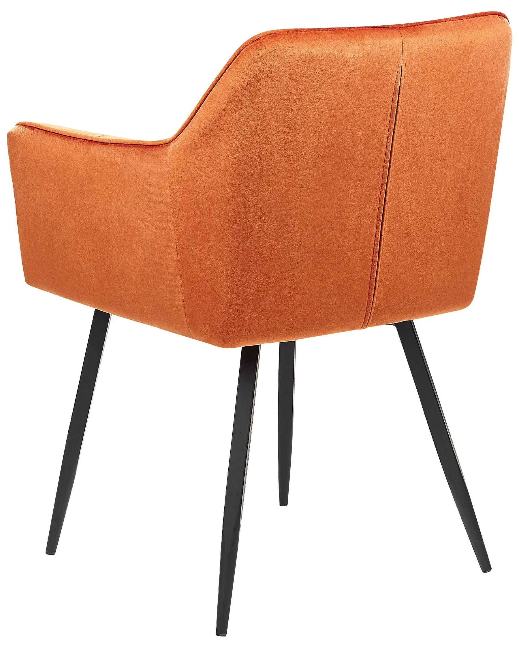 Set of 2 Dining Chairs Velvet Orange