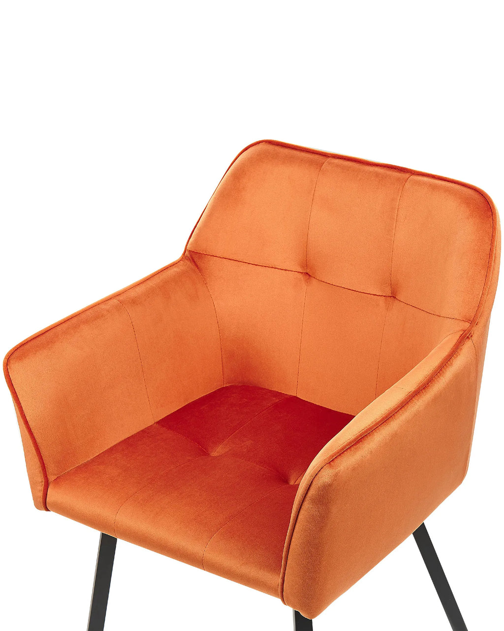 Set of 2 Dining Chairs Velvet Orange