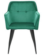 Set of 2 Dining Chairs JASMIN Velvet Emerald Green