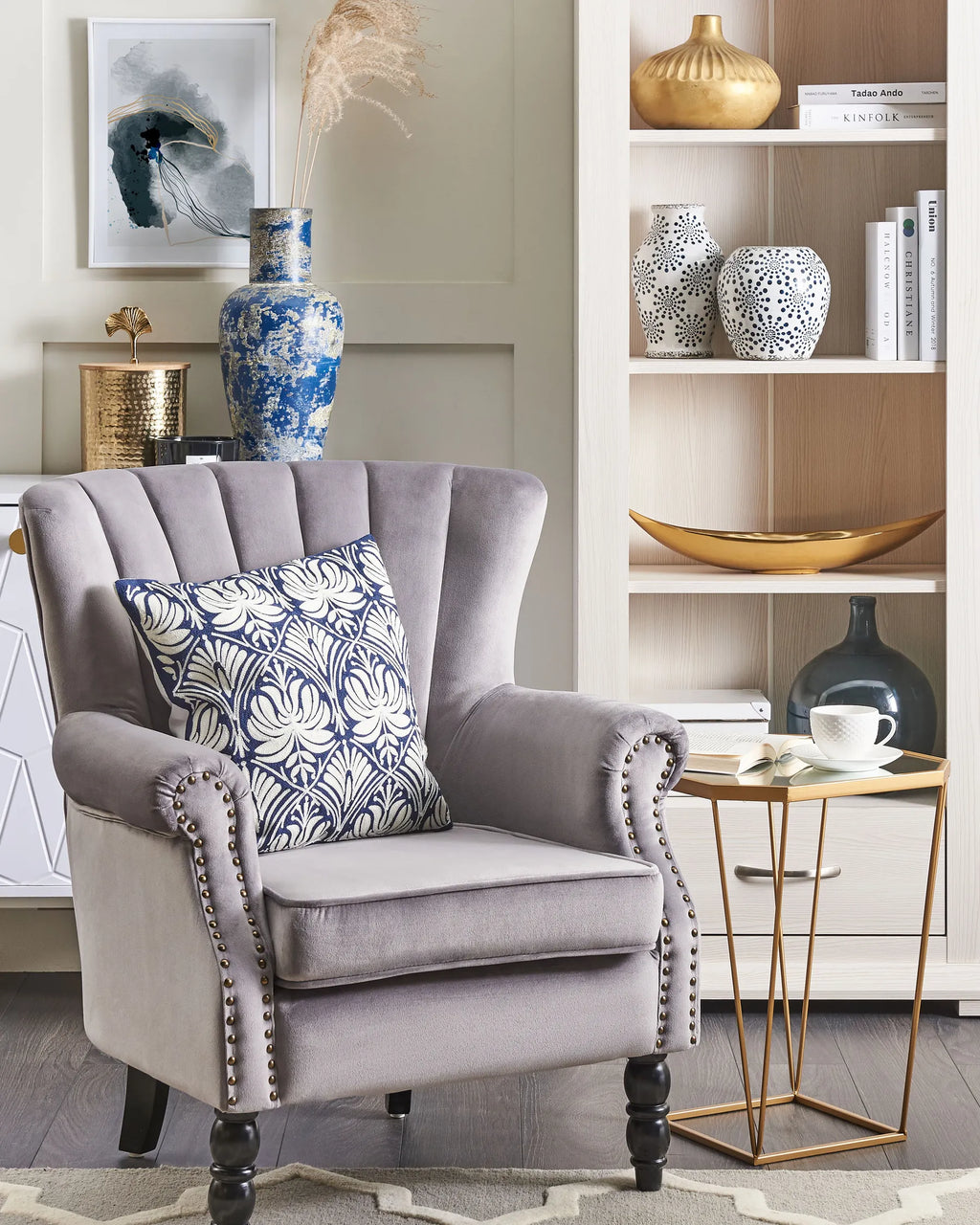 Set of 2 Side Tables SIERRA Glass Gold