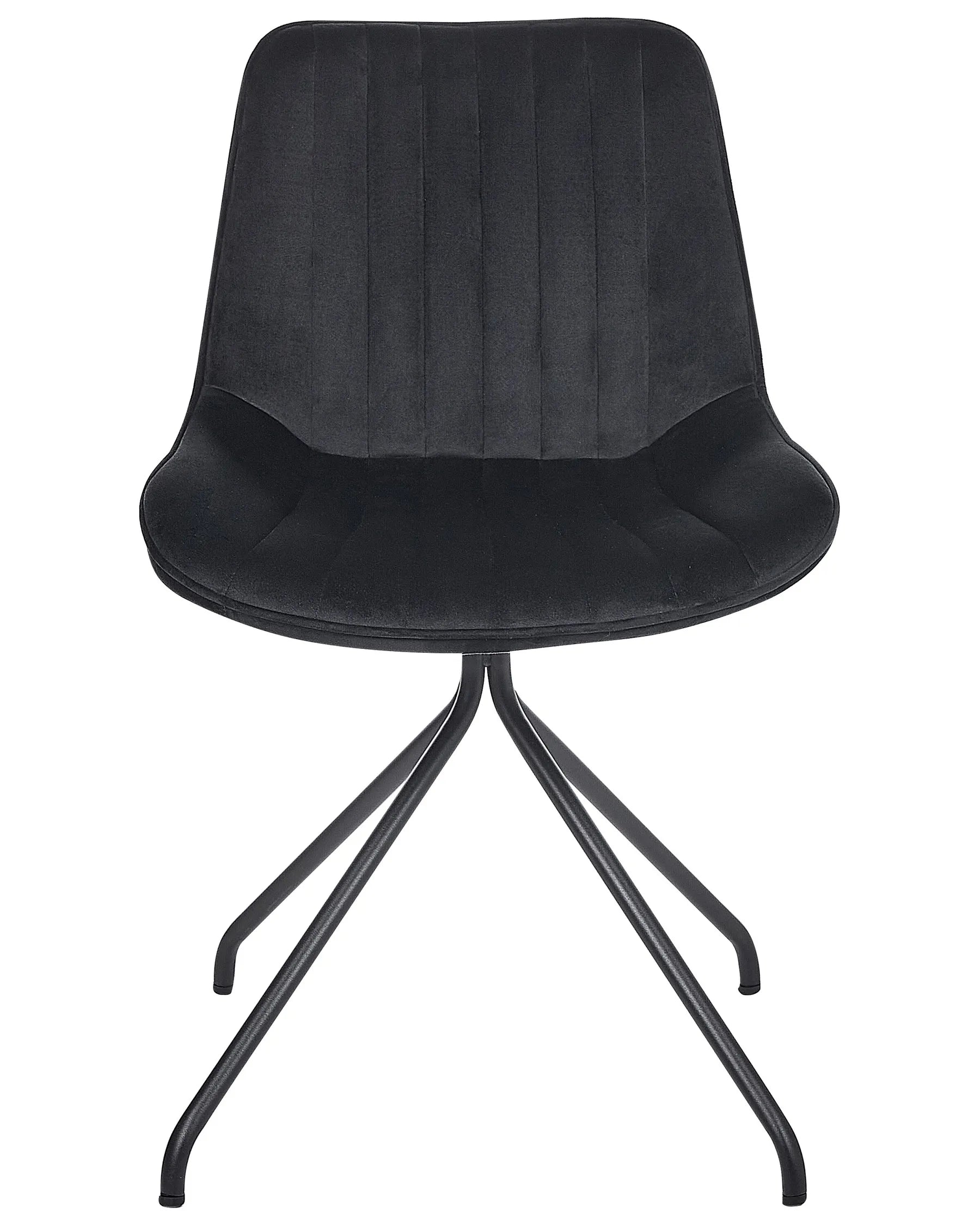 Set of 2 Dining Chairs NAVASOTA Velvet Black