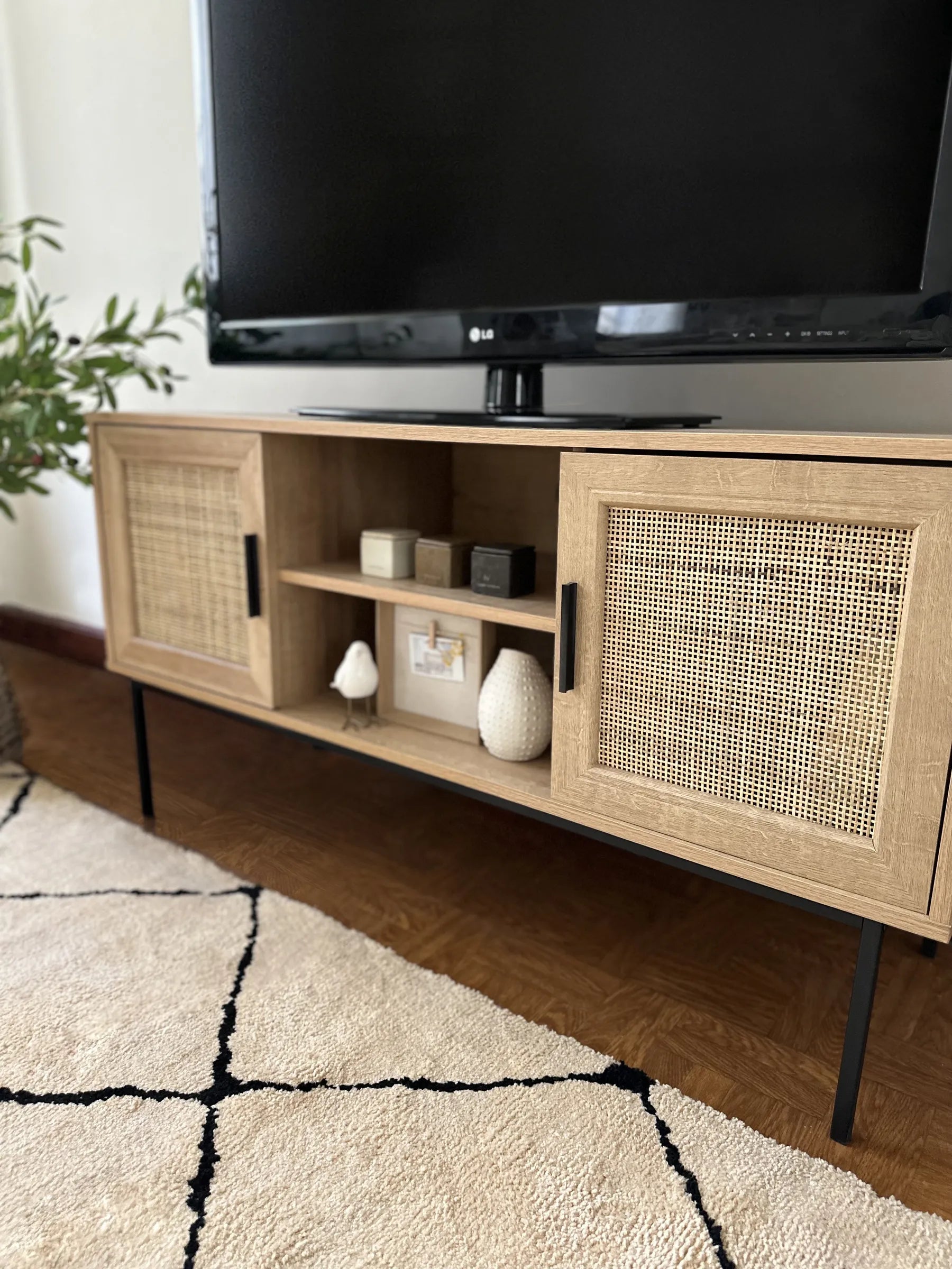 TV Stand PASCO Rattan Light Brown