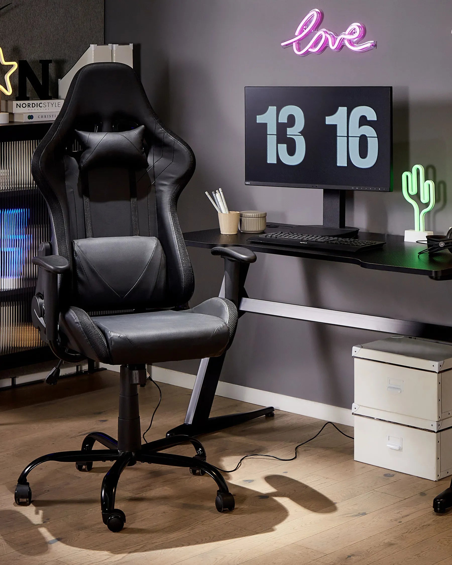 Gaming Chair GLEAM Faux Leather Black