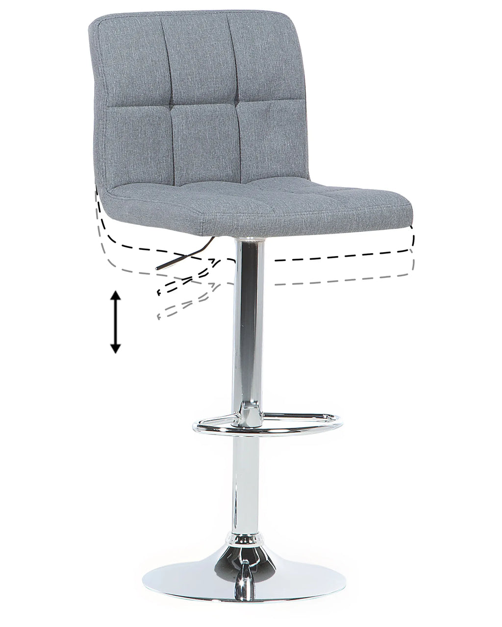 Set of 2 Bar Chairs MARION Swivel Light Grey