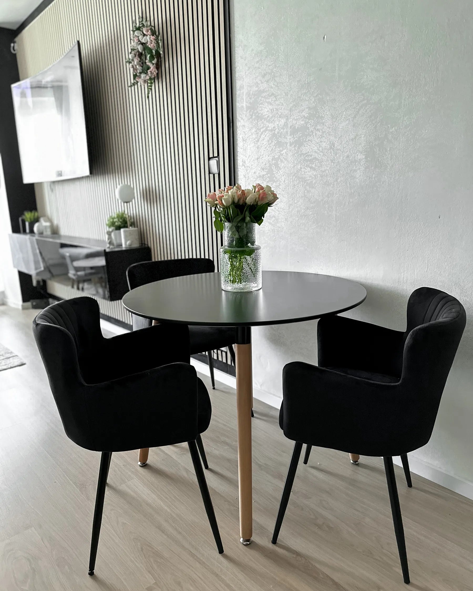 Dining Table BOVIO Black 120 cm 120 cm