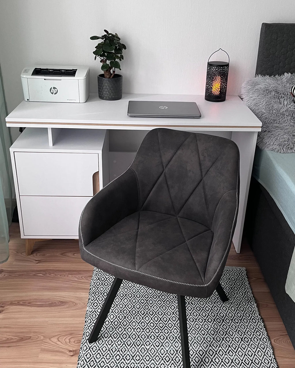 Set of 2 Dining Chairs Dark Grey