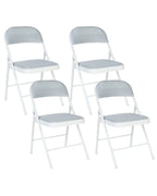 Set of 4 Folding Chairs SPARKS Light Grey