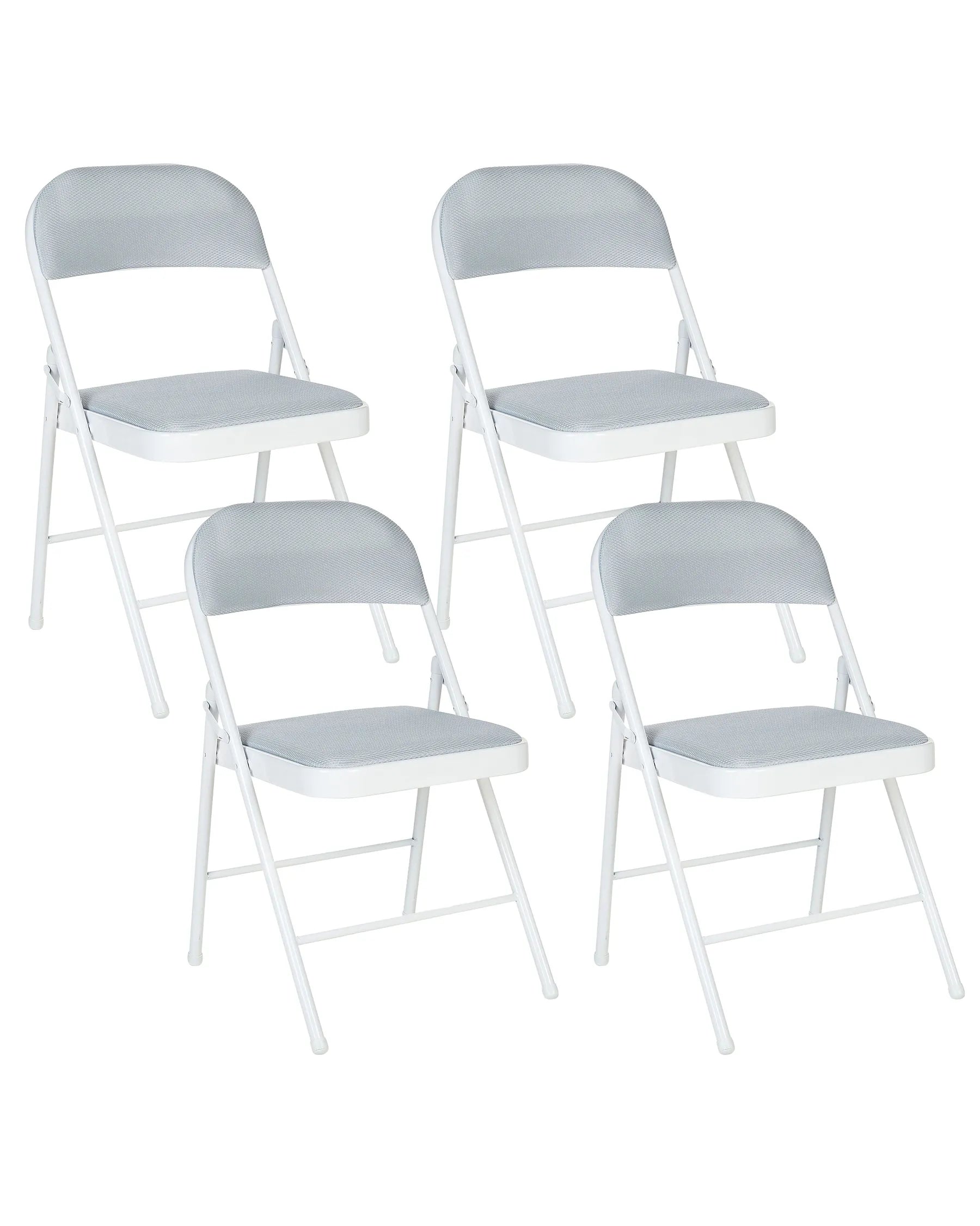 Set of 4 Folding Chairs SPARKS Light Grey